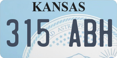 KS license plate 315ABH