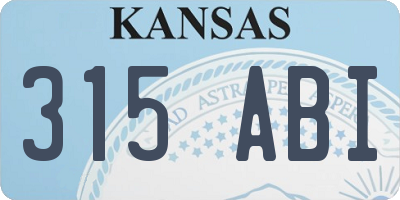 KS license plate 315ABI