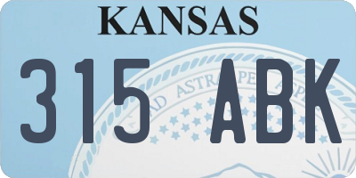 KS license plate 315ABK