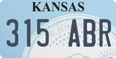KS license plate 315ABR