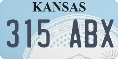 KS license plate 315ABX