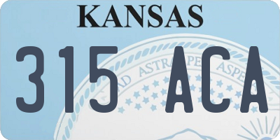 KS license plate 315ACA