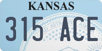 KS license plate 315ACE