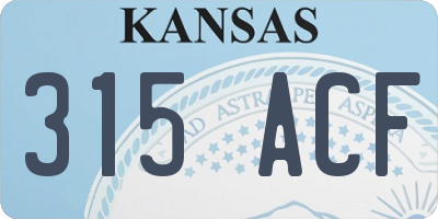 KS license plate 315ACF