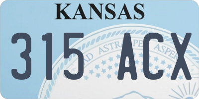 KS license plate 315ACX