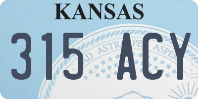 KS license plate 315ACY