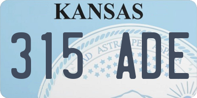 KS license plate 315ADE