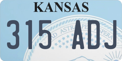 KS license plate 315ADJ