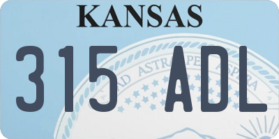 KS license plate 315ADL