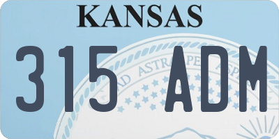 KS license plate 315ADM