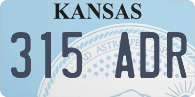 KS license plate 315ADR