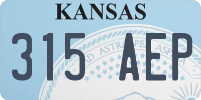 KS license plate 315AEP