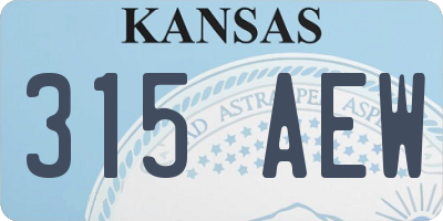 KS license plate 315AEW