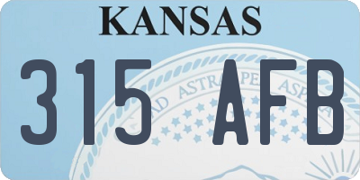 KS license plate 315AFB