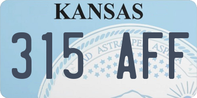 KS license plate 315AFF