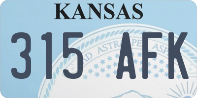 KS license plate 315AFK