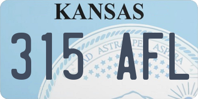 KS license plate 315AFL