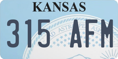 KS license plate 315AFM