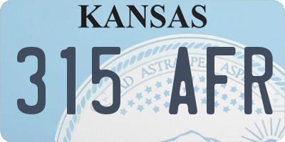 KS license plate 315AFR