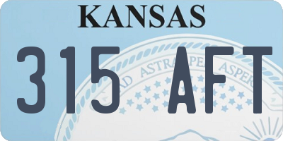 KS license plate 315AFT