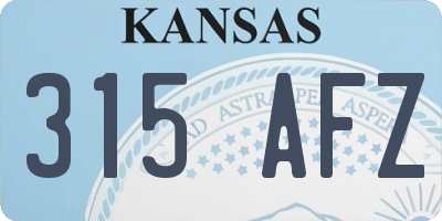KS license plate 315AFZ