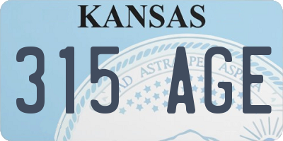 KS license plate 315AGE