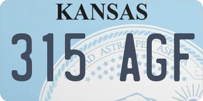 KS license plate 315AGF