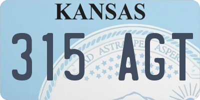 KS license plate 315AGT