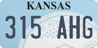 KS license plate 315AHG