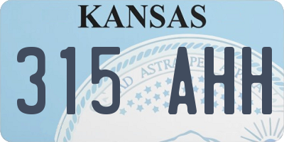 KS license plate 315AHH