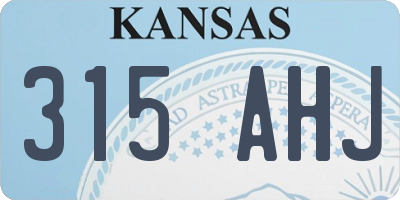KS license plate 315AHJ