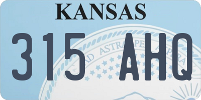 KS license plate 315AHQ
