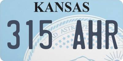 KS license plate 315AHR