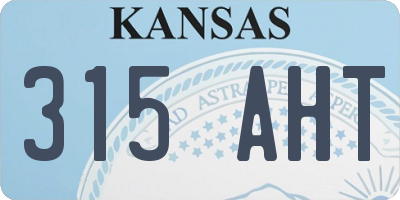 KS license plate 315AHT
