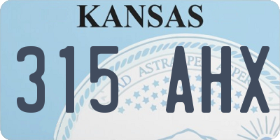 KS license plate 315AHX