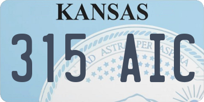 KS license plate 315AIC