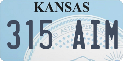 KS license plate 315AIM