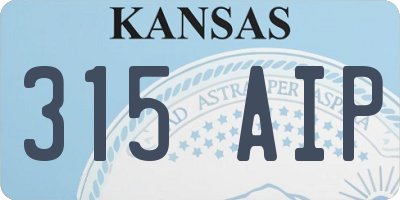 KS license plate 315AIP