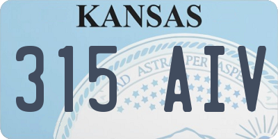 KS license plate 315AIV