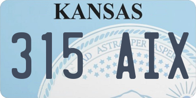 KS license plate 315AIX