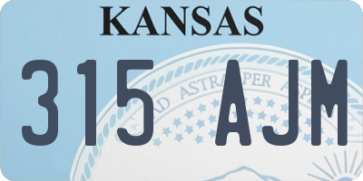 KS license plate 315AJM