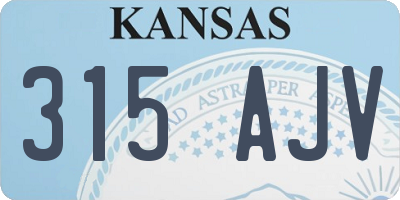 KS license plate 315AJV