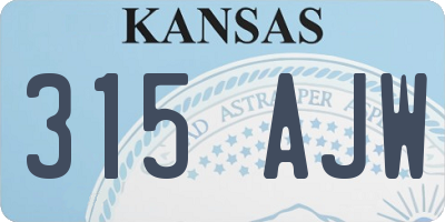 KS license plate 315AJW