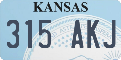 KS license plate 315AKJ