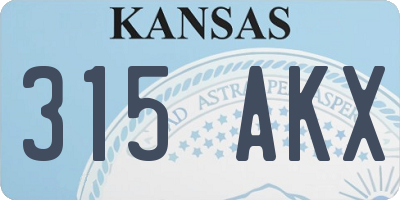 KS license plate 315AKX