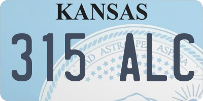 KS license plate 315ALC