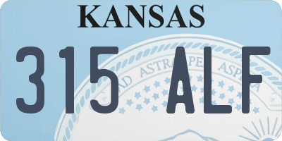 KS license plate 315ALF