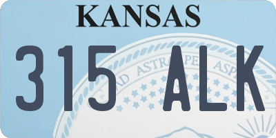 KS license plate 315ALK