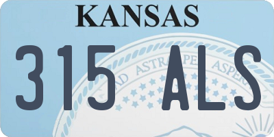 KS license plate 315ALS