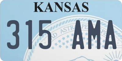 KS license plate 315AMA